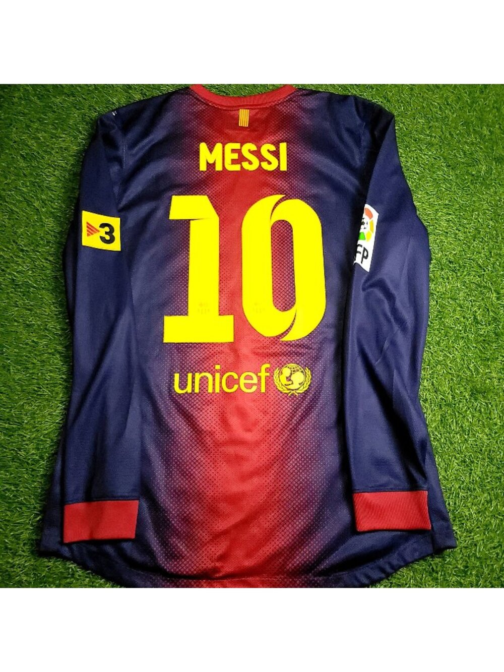 Messi Barcelona 2012 2013 PLAYER ISSUE Long Sleeve Soccer Jersey L